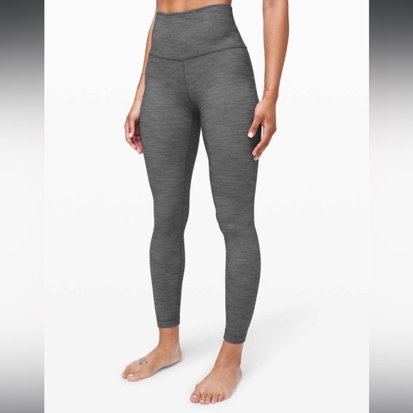 Lululemon Dark Gray High-Waisted Align Herringbone Leggings 6 - Picture 7 of 8